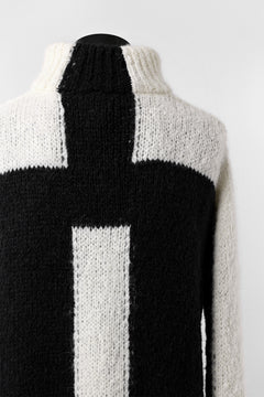 画像をギャラリービューアに読み込む, thomkrom HIGH COLLAR KNIT PULLOVER / ALPACA WOOL (BLACK x WHITE)