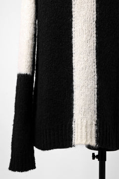 画像をギャラリービューアに読み込む, thomkrom HIGH COLLAR KNIT PULLOVER / ALPACA WOOL (BLACK x WHITE)