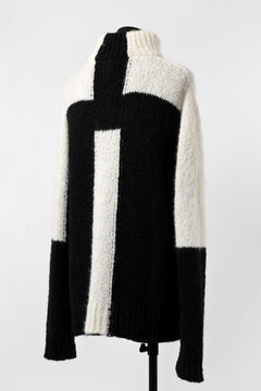 画像をギャラリービューアに読み込む, thomkrom HIGH COLLAR KNIT PULLOVER / ALPACA WOOL (BLACK x WHITE)
