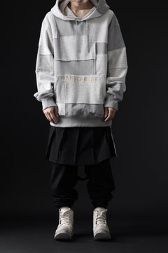 画像をギャラリービューアに読み込む, mastermind JAPAN SWEAT HOODIE / SWITCH PATCHWORK (TOP GRAY)
