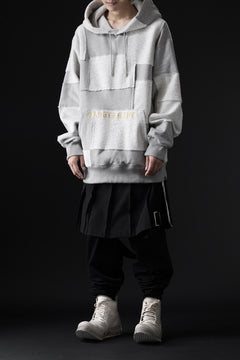 画像をギャラリービューアに読み込む, mastermind JAPAN SWEAT HOODIE / SWITCH PATCHWORK (TOP GRAY)