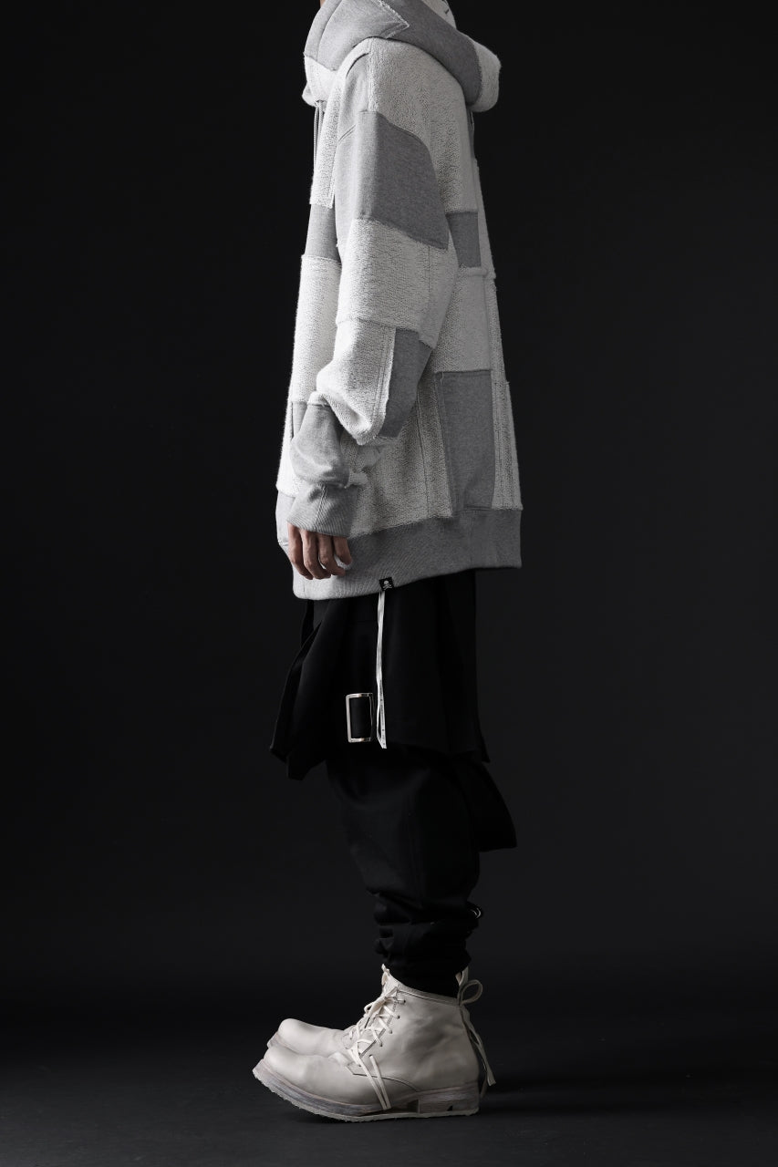画像をギャラリービューアに読み込む, mastermind JAPAN SWEAT HOODIE / SWITCH PATCHWORK (TOP GRAY)