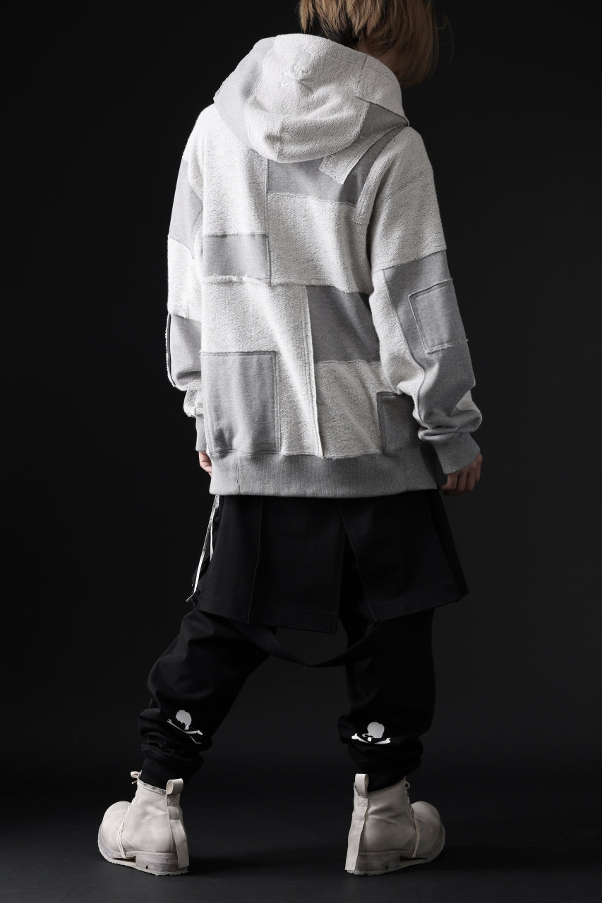 画像をギャラリービューアに読み込む, mastermind JAPAN SWEAT HOODIE / SWITCH PATCHWORK (TOP GRAY)