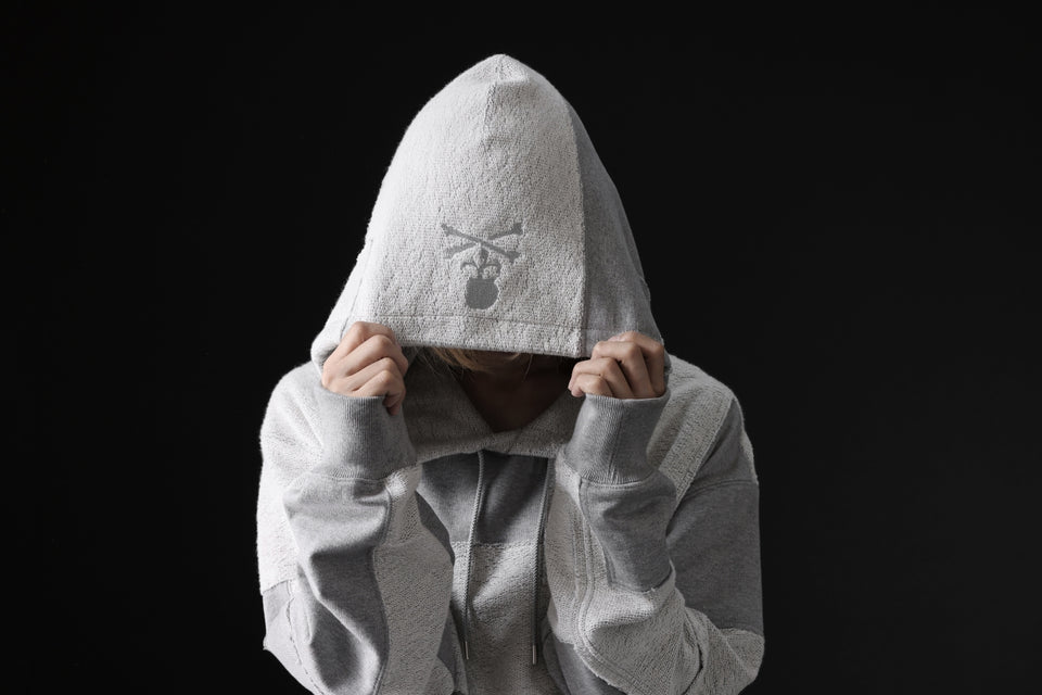 画像をギャラリービューアに読み込む, mastermind JAPAN SWEAT HOODIE / SWITCH PATCHWORK (TOP GRAY)