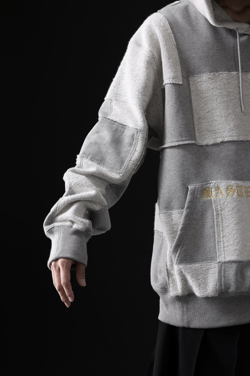 画像をギャラリービューアに読み込む, mastermind JAPAN SWEAT HOODIE / SWITCH PATCHWORK (TOP GRAY)