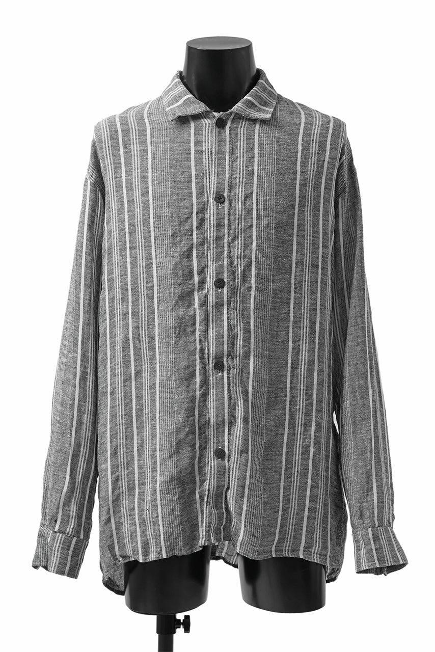 画像をギャラリービューアに読み込む, _vital exclusive oversized shirt / random stripe linen (LIGHT GREY)