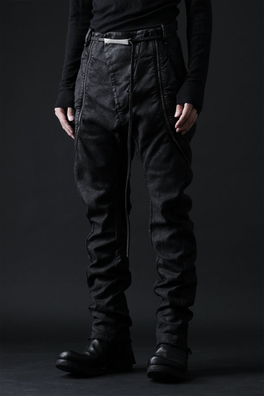 画像をギャラリービューアに読み込む, masnada ICONIC ZIP PANTS / STRETCH REPURPOSED COTTON (SMEARED BLACK)