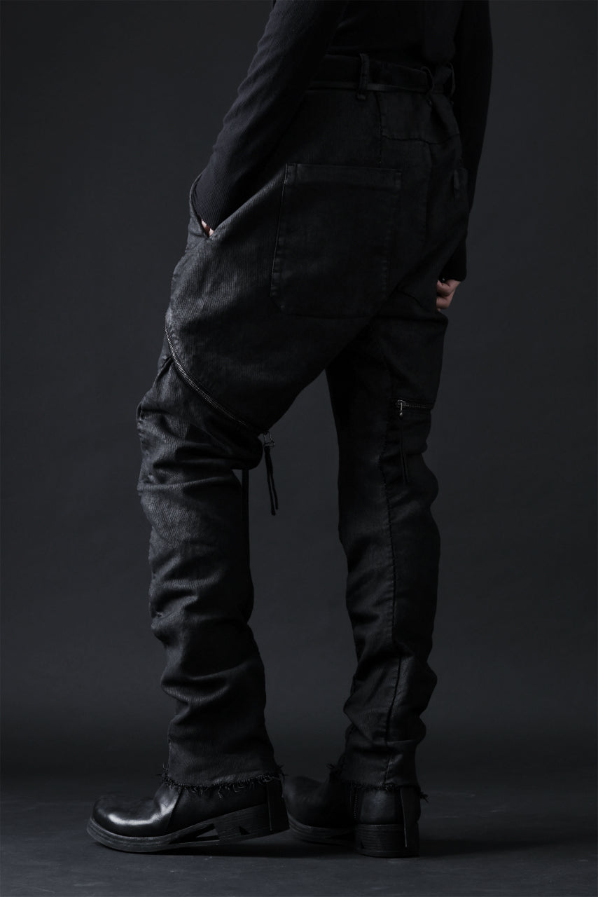 画像をギャラリービューアに読み込む, masnada ICONIC ZIP PANTS / STRETCH REPURPOSED COTTON (SMEARED BLACK)