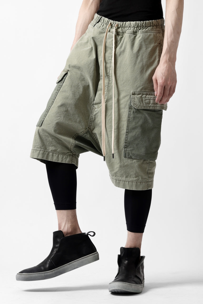 Load image into Gallery viewer, ISAMU KATAYAMA BACKLASH SARROUEL SHORTS / STONE WASHED USA-COTTON (KHAKI)