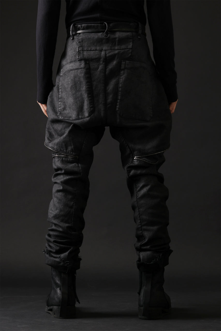 画像をギャラリービューアに読み込む, masnada ICONIC ZIP PANTS / STRETCH REPURPOSED COTTON (SMEARED BLACK)