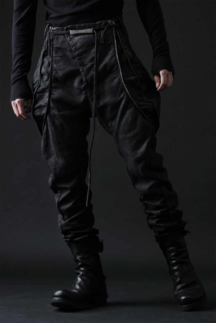画像をギャラリービューアに読み込む, masnada ICONIC ZIP PANTS / STRETCH REPURPOSED COTTON (SMEARED BLACK)