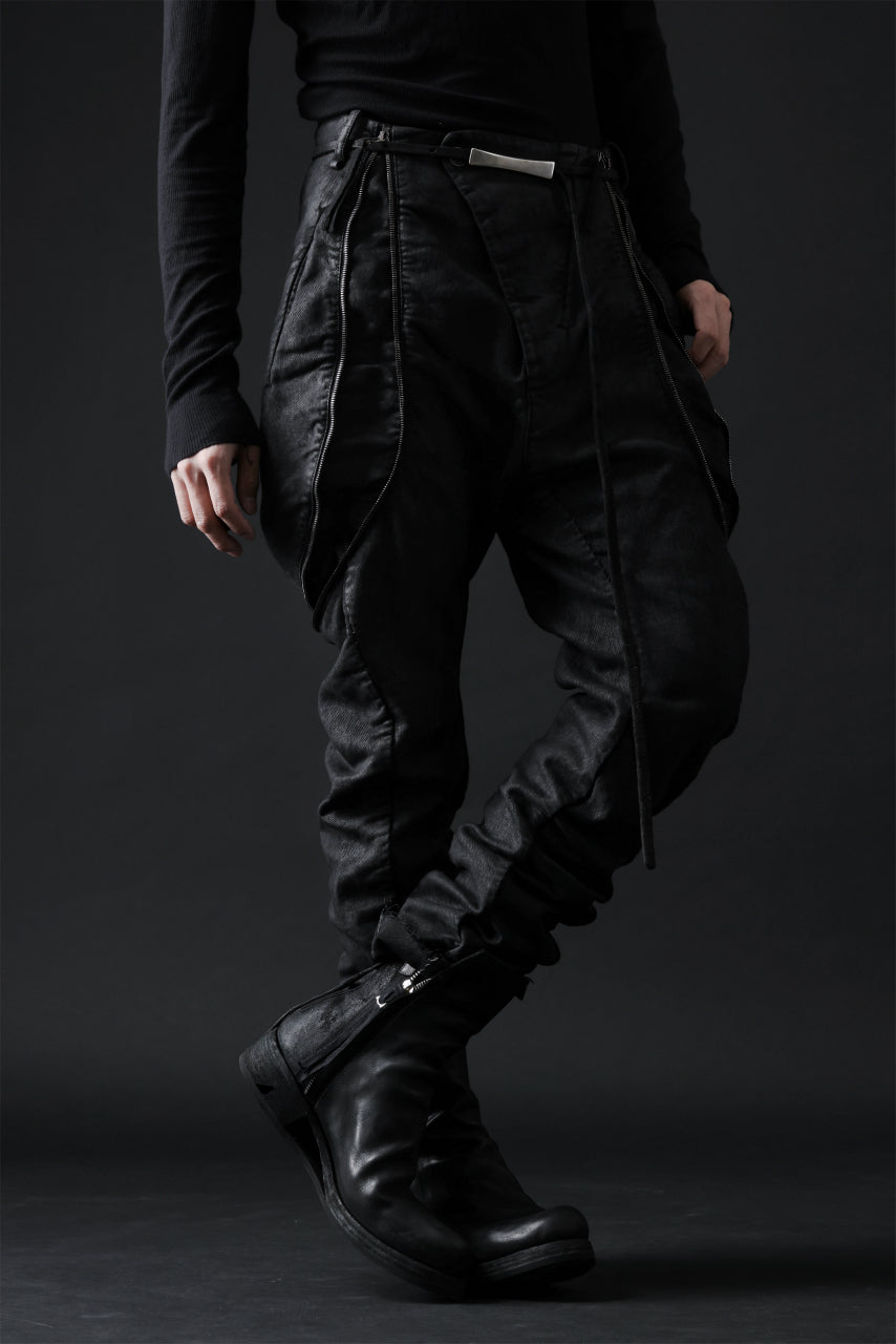 画像をギャラリービューアに読み込む, masnada ICONIC ZIP PANTS / STRETCH REPURPOSED COTTON (SMEARED BLACK)