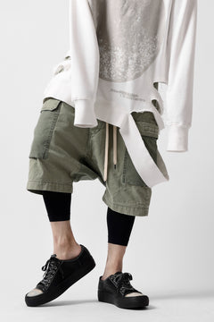 Load image into Gallery viewer, ISAMU KATAYAMA BACKLASH SARROUEL SHORTS / STONE WASHED USA-COTTON (KHAKI)