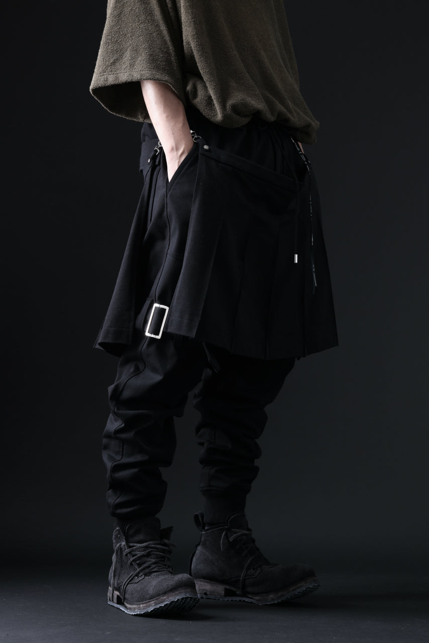 画像をギャラリービューアに読み込む, mastermind JAPAN BONDAGE SLIM TROUSERS / MEDIUM C-JERSEY STRETCH (BLACK)
