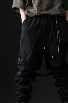 画像をギャラリービューアに読み込む, mastermind JAPAN BONDAGE SLIM TROUSERS / MEDIUM C-JERSEY STRETCH (BLACK)