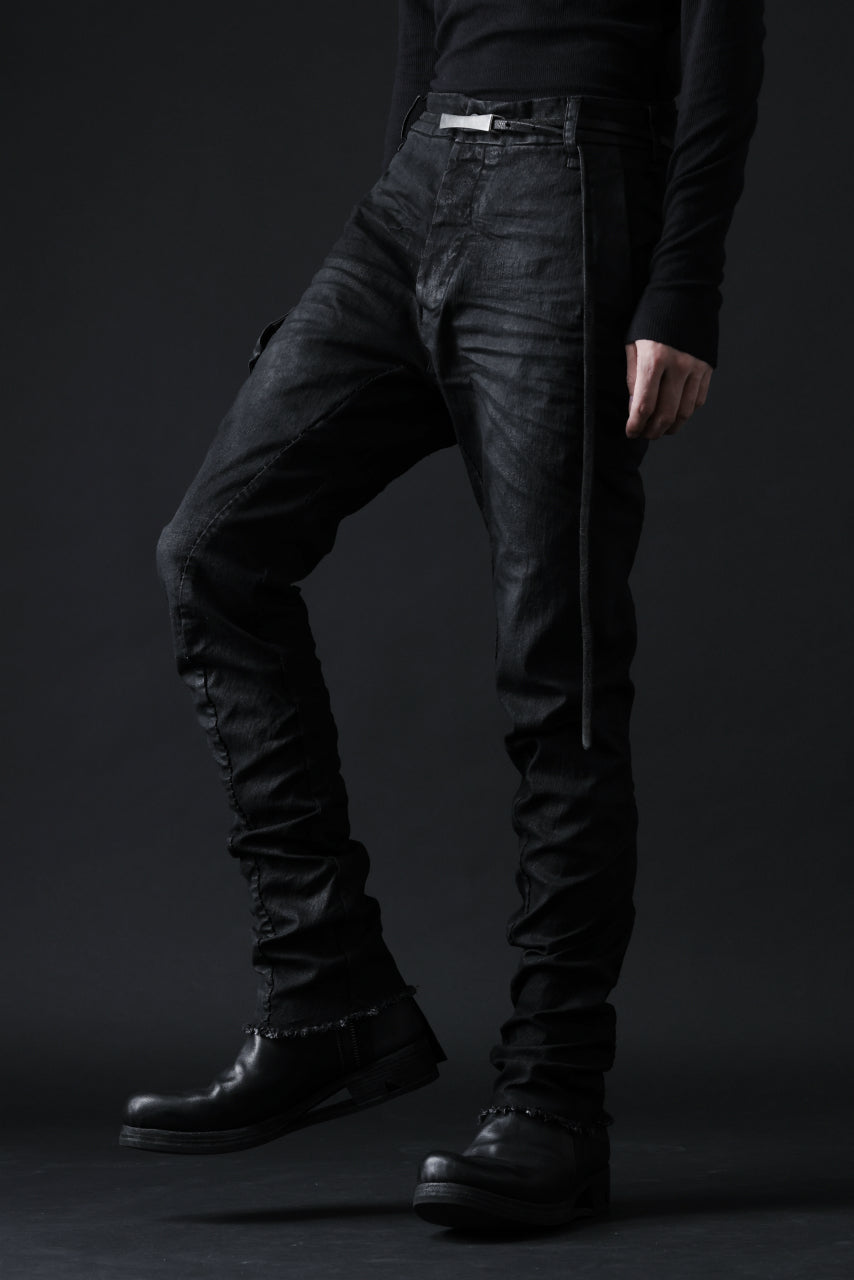 画像をギャラリービューアに読み込む, masnada SLIM JEANS / REPURPOSED STRETCH (BLACK HAND SMEARED RESIN)