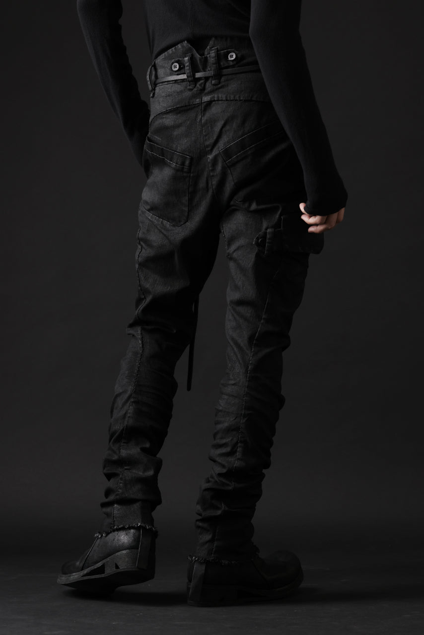 画像をギャラリービューアに読み込む, masnada SLIM JEANS / REPURPOSED STRETCH (BLACK HAND SMEARED RESIN)