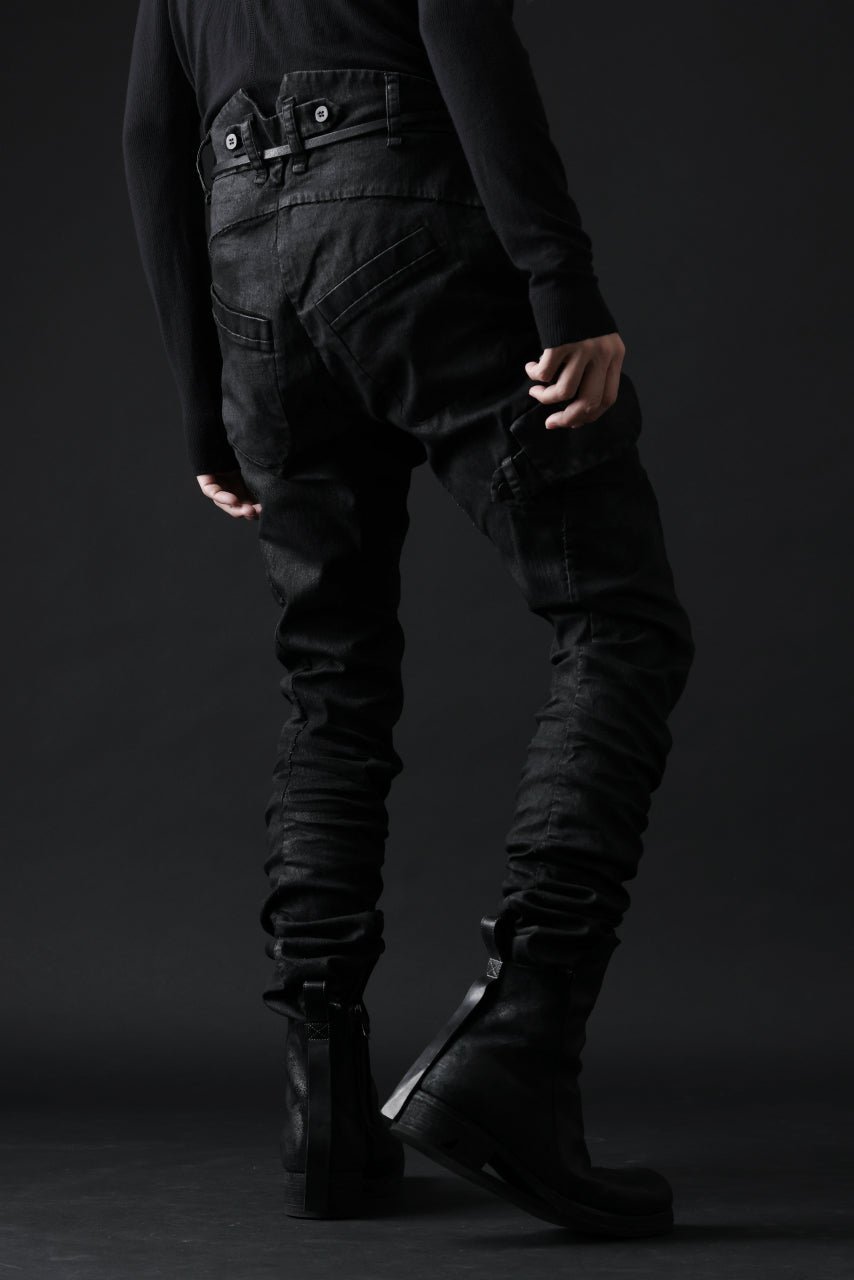 画像をギャラリービューアに読み込む, masnada SLIM JEANS / REPURPOSED STRETCH (BLACK HAND SMEARED RESIN)