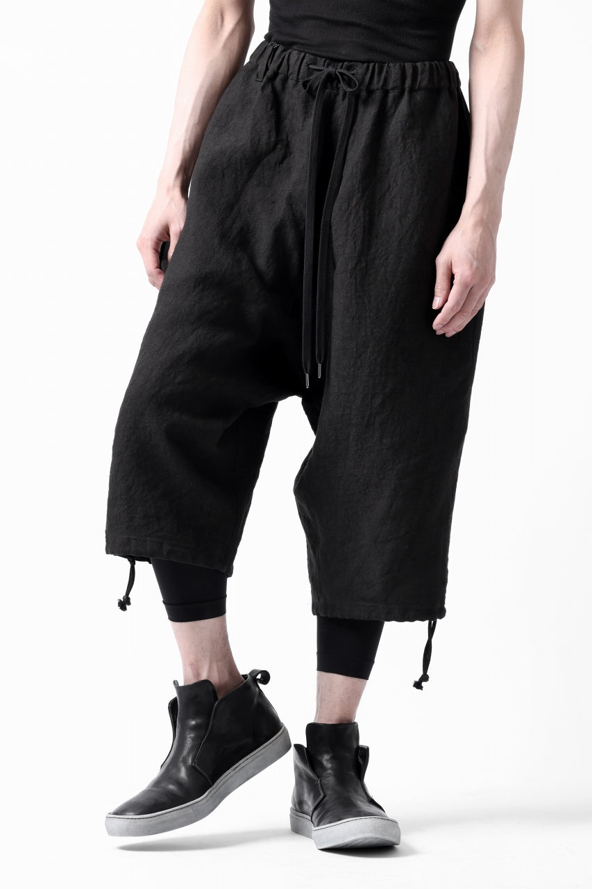 Load image into Gallery viewer, ISAMU KATAYAMA BACKLASH EASY SHORTS / SOFT LINEN (BLACK)