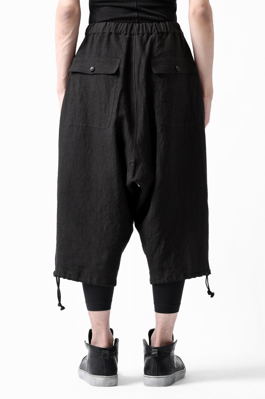 Load image into Gallery viewer, ISAMU KATAYAMA BACKLASH EASY SHORTS / SOFT LINEN (BLACK)