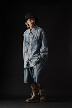 Load image into Gallery viewer, mastermind WORLD LIGHT OZ SELVEDGE DENIM SHIRT / SPECIAL WATER REPELLENT (INDIGO)