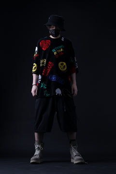 Load image into Gallery viewer, mastermind JAPAN LIGHT OZ SELVEDGE DENIM WORK SHORTS / SPECIAL WATER REPELLENT (BLACK)