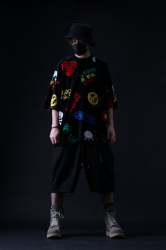 Load image into Gallery viewer, mastermind JAPAN LIGHT OZ SELVEDGE DENIM WORK SHORTS / SPECIAL WATER REPELLENT (BLACK)