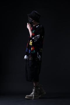 Load image into Gallery viewer, mastermind JAPAN LIGHT OZ SELVEDGE DENIM WORK SHORTS / SPECIAL WATER REPELLENT (BLACK)