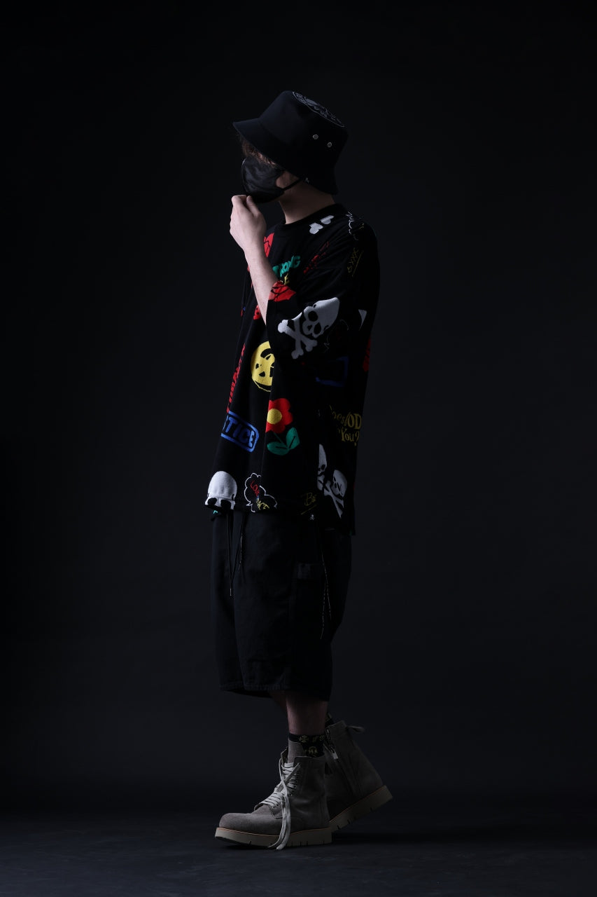 Load image into Gallery viewer, mastermind JAPAN LIGHT OZ SELVEDGE DENIM WORK SHORTS / SPECIAL WATER REPELLENT (BLACK)