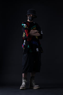 Load image into Gallery viewer, mastermind JAPAN LIGHT OZ SELVEDGE DENIM WORK SHORTS / SPECIAL WATER REPELLENT (BLACK)