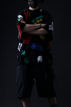 Load image into Gallery viewer, mastermind JAPAN LIGHT OZ SELVEDGE DENIM WORK SHORTS / SPECIAL WATER REPELLENT (BLACK)