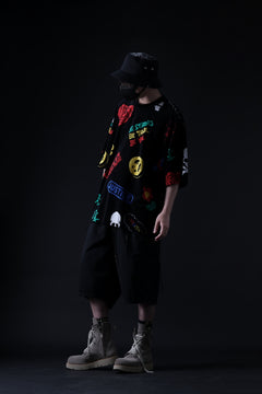 Load image into Gallery viewer, mastermind JAPAN LIGHT OZ SELVEDGE DENIM WORK SHORTS / SPECIAL WATER REPELLENT (BLACK)