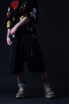 Load image into Gallery viewer, mastermind JAPAN LIGHT OZ SELVEDGE DENIM WORK SHORTS / SPECIAL WATER REPELLENT (BLACK)