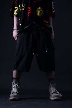 Load image into Gallery viewer, mastermind JAPAN LIGHT OZ SELVEDGE DENIM WORK SHORTS / SPECIAL WATER REPELLENT (BLACK)