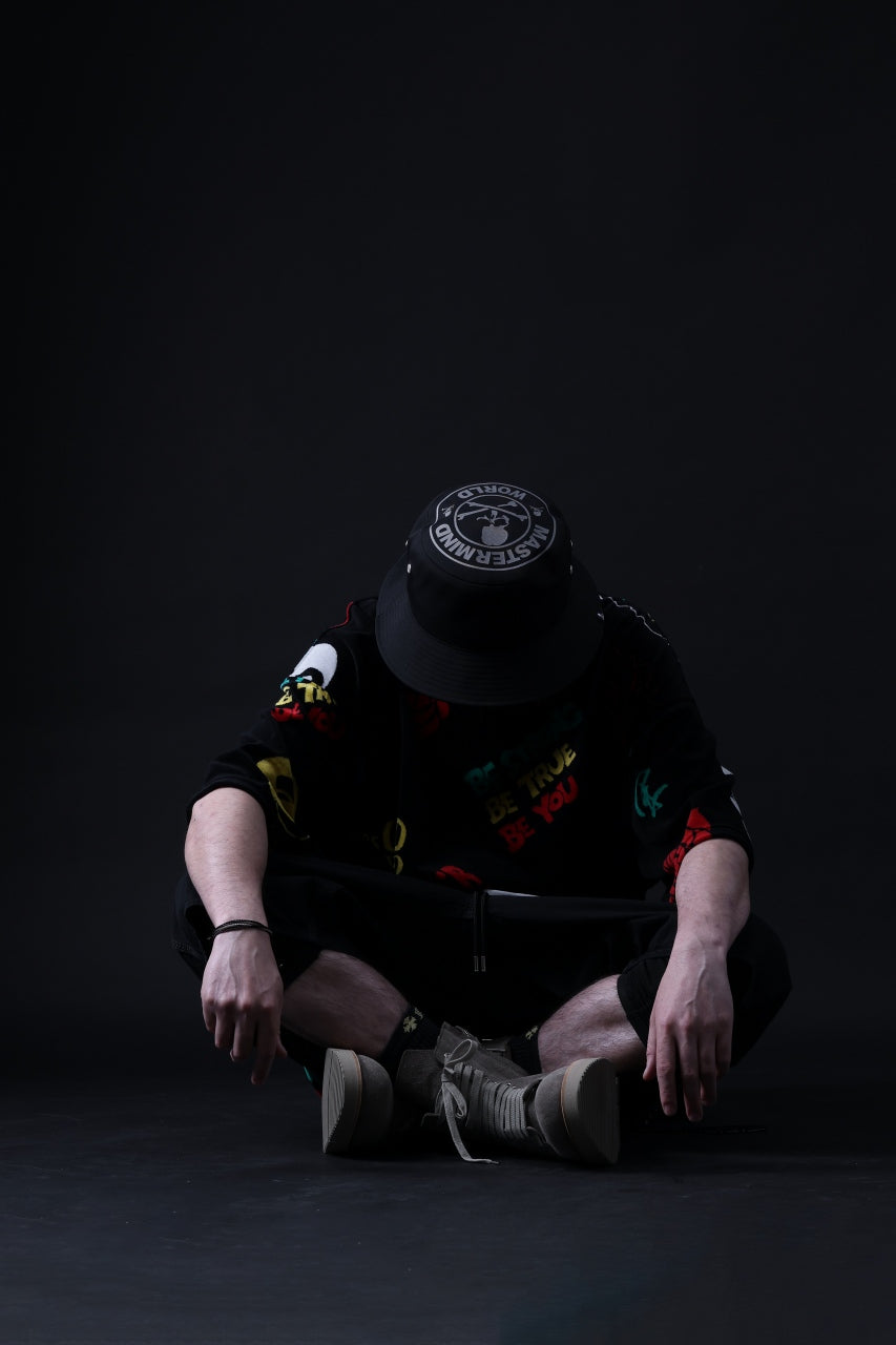 Load image into Gallery viewer, mastermind JAPAN LIGHT OZ SELVEDGE DENIM WORK SHORTS / SPECIAL WATER REPELLENT (BLACK)