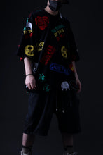 Load image into Gallery viewer, mastermind JAPAN LIGHT OZ SELVEDGE DENIM WORK SHORTS / SPECIAL WATER REPELLENT (BLACK)