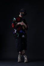 Load image into Gallery viewer, mastermind JAPAN LIGHT OZ SELVEDGE DENIM WORK SHORTS / SPECIAL WATER REPELLENT (BLACK)
