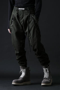 画像をギャラリービューアに読み込む, masnada LATERAL ZIP BAGGY PANTS / STRETCH REPURPOSED COTTON (LEGION)