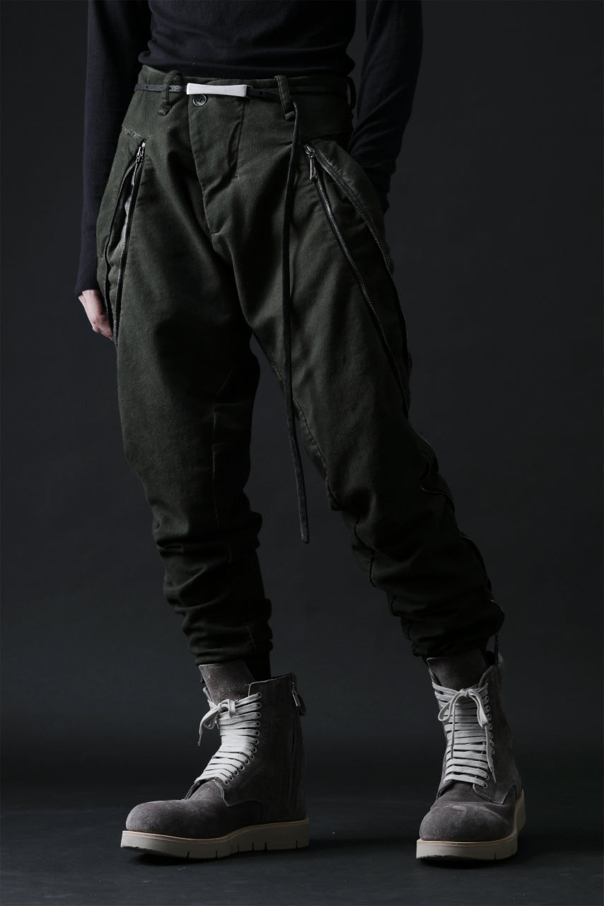 画像をギャラリービューアに読み込む, masnada LATERAL ZIP BAGGY PANTS / STRETCH REPURPOSED COTTON (LEGION)