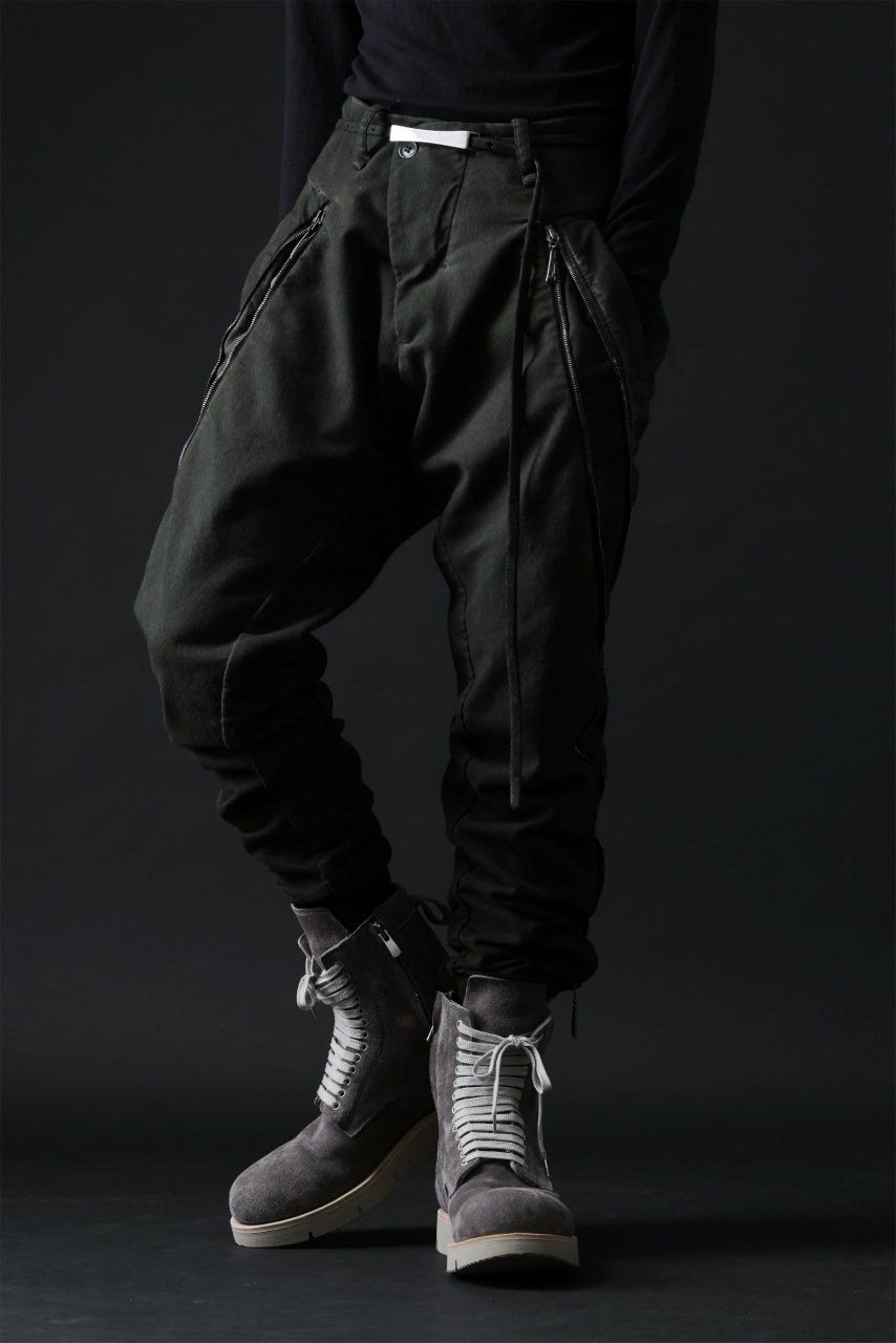 画像をギャラリービューアに読み込む, masnada LATERAL ZIP BAGGY PANTS / STRETCH REPURPOSED COTTON (LEGION)
