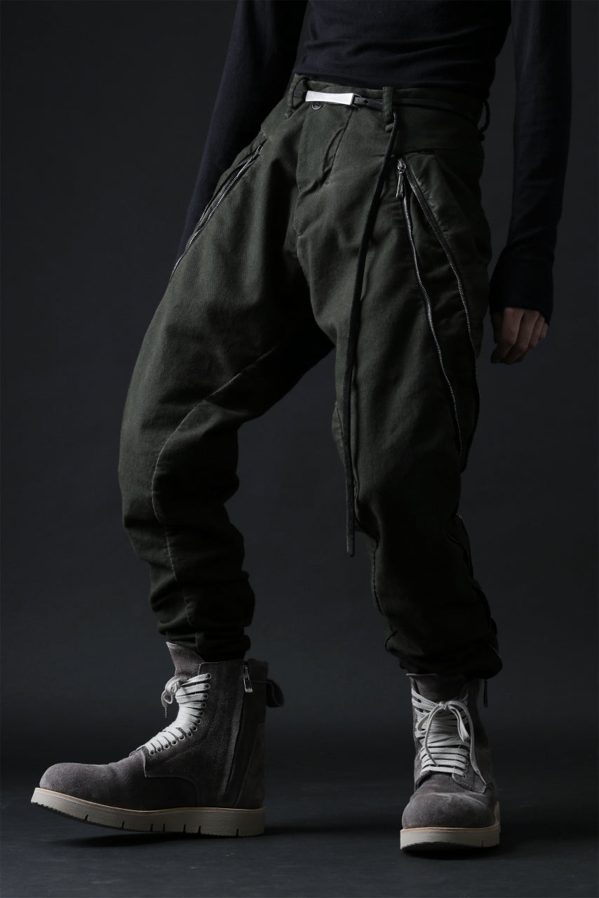 画像をギャラリービューアに読み込む, masnada LATERAL ZIP BAGGY PANTS / STRETCH REPURPOSED COTTON (LEGION)