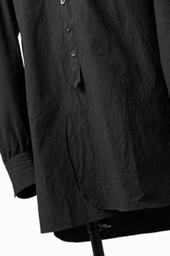 画像をギャラリービューアに読み込む, KLASICA BAND COLLAR FINE STITCHED SHIRT / HAND DYED COTTON-LINEN (BLACK)