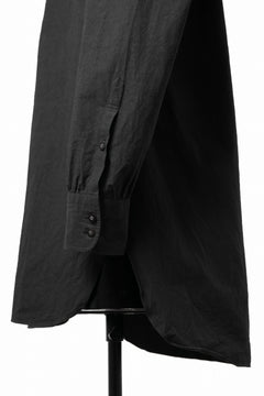 画像をギャラリービューアに読み込む, KLASICA BAND COLLAR FINE STITCHED SHIRT / HAND DYED COTTON-LINEN (BLACK)
