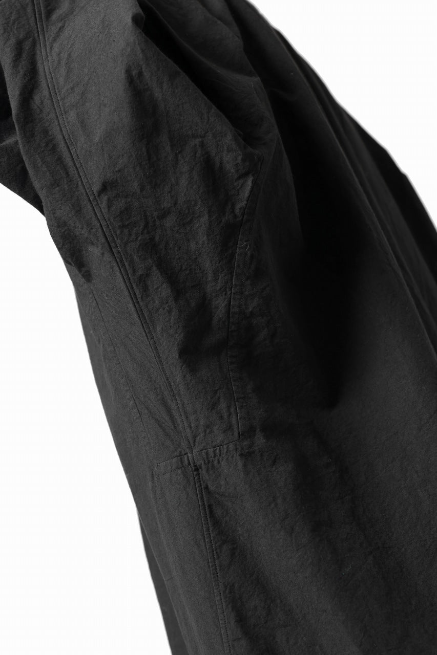 画像をギャラリービューアに読み込む, KLASICA BAND COLLAR FINE STITCHED SHIRT / HAND DYED COTTON-LINEN (BLACK)