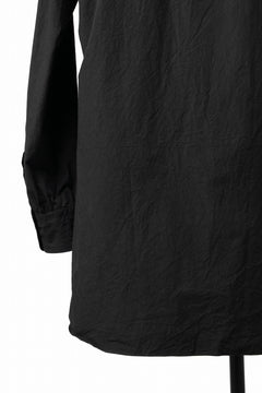 画像をギャラリービューアに読み込む, KLASICA BAND COLLAR FINE STITCHED SHIRT / HAND DYED COTTON-LINEN (BLACK)