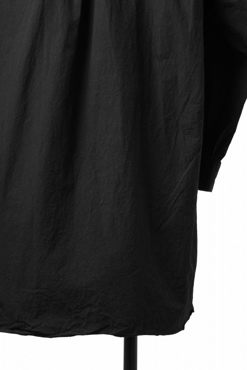 画像をギャラリービューアに読み込む, KLASICA REGULAR COLLAR OVER SIZED SHIRT / HAND DYED COTTON-LINEN (BLACK)