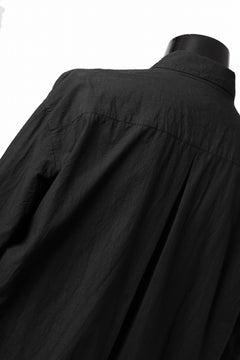 画像をギャラリービューアに読み込む, KLASICA REGULAR COLLAR OVER SIZED SHIRT / HAND DYED COTTON-LINEN (BLACK)