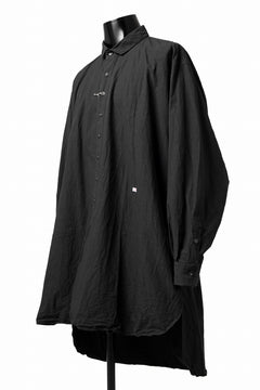 画像をギャラリービューアに読み込む, KLASICA REGULAR COLLAR OVER SIZED SHIRT / HAND DYED COTTON-LINEN (BLACK)