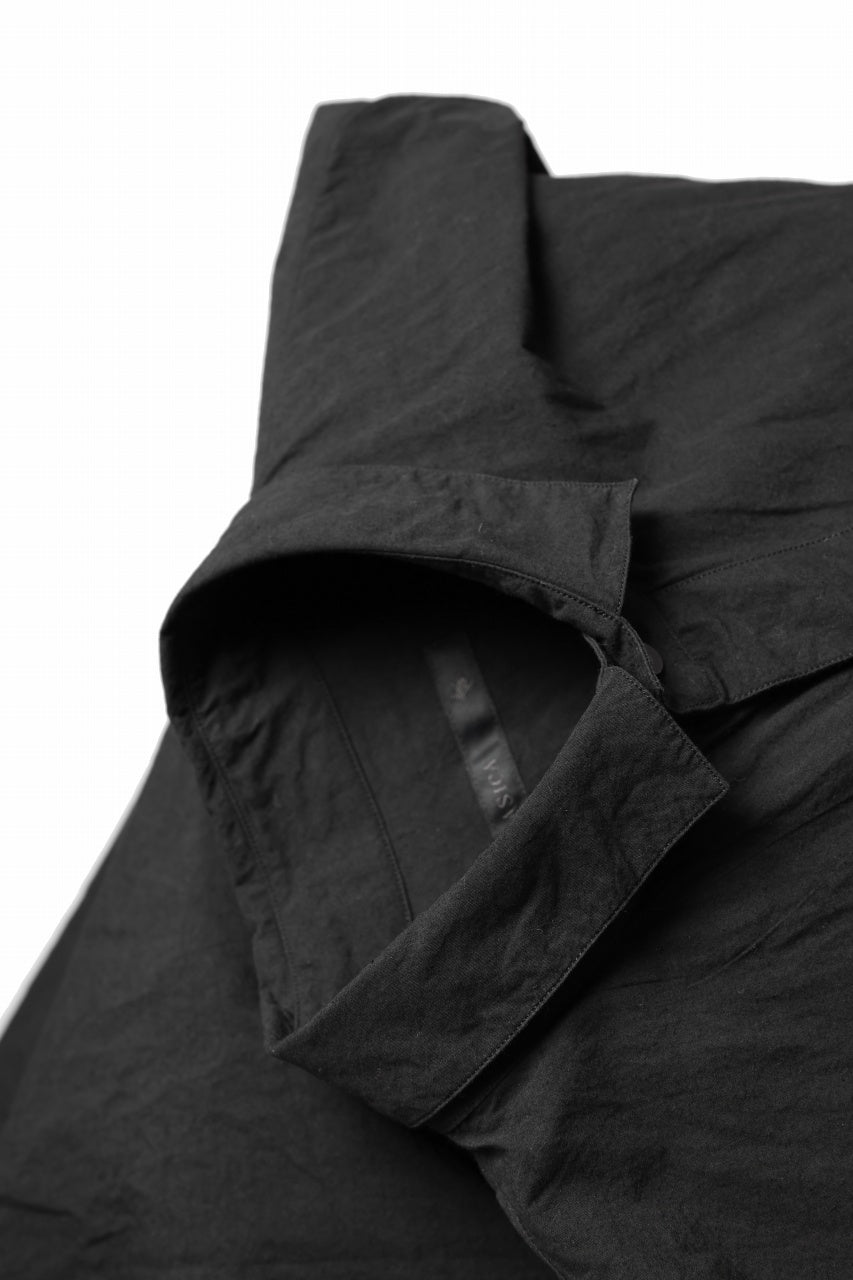 画像をギャラリービューアに読み込む, KLASICA REGULAR COLLAR OVER SIZED SHIRT / HAND DYED COTTON-LINEN (BLACK)