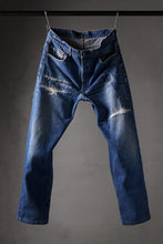 Load image into Gallery viewer, CHANGES REPRODUCT DAMAGE & PATCH DENIM PANTS (INDIGO #B)